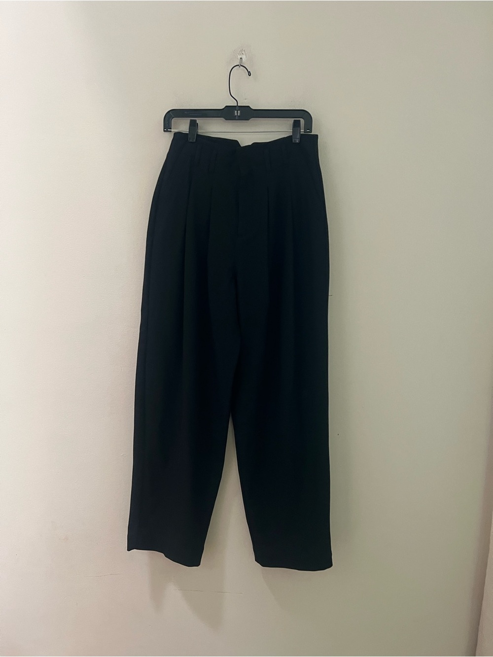 Free People Black High-Waist Trousers with Subtle Pleat - Picture 3 of 8